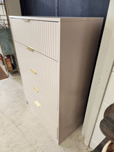 Load image into Gallery viewer, Fluted Pink & Gold 5 Drawers Dresser