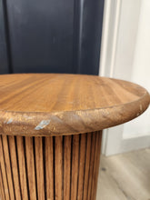 Load image into Gallery viewer, Round Pedestal Wood Side Table