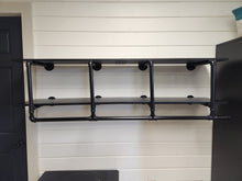 Load image into Gallery viewer, Industrial Pipe Clothes Rack with Top Shelf