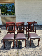 Load image into Gallery viewer, Set of 6 Brown Rectangle Back Dining Chairs