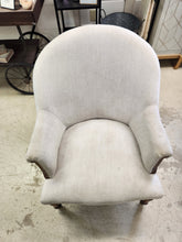 Load image into Gallery viewer, Cream Fabric & Wood Armchair