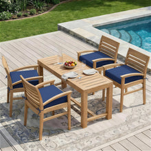 Load image into Gallery viewer, Dark Blue Square Outdoor Seat Cushion