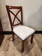 Load image into Gallery viewer, Wood Dining Chair w/ White Seat Cushion
