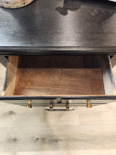 Load image into Gallery viewer, Black Painted Wooden 2 Drawer Nightstand