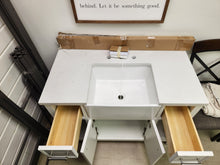 Load image into Gallery viewer, White 42'' Free Standing Single Bathroom Sink Vanity
