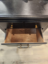 Load image into Gallery viewer, Black Painted Wooden 2 Drawer Nightstand