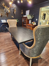Load image into Gallery viewer, Large Black Wood and Metal Dining Table