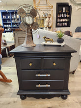 Load image into Gallery viewer, Black Painted Wooden 2 Drawer Nightstand