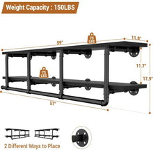 Load image into Gallery viewer, Industrial Pipe Clothes Rack with Top Shelf
