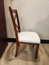 Load image into Gallery viewer, Wood Dining Chair w/ White Seat Cushion