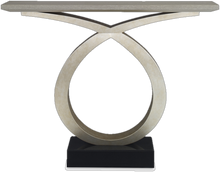 Load image into Gallery viewer, Wood and Gold Loophole Console Table