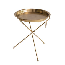 Load image into Gallery viewer, Metal Folding Tray Table, Brass Finish