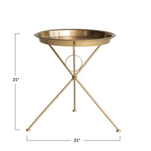 Load image into Gallery viewer, Metal Folding Tray Table, Brass Finish