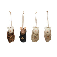 Load image into Gallery viewer, Wool Felt Baby Mouse in Swaddle Ornament