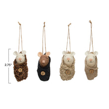 Load image into Gallery viewer, Wool Felt Baby Mouse in Swaddle Ornament