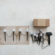 Load image into Gallery viewer, White and Black LED Solar Powered Mushroom Light Stakes