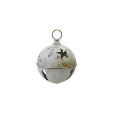 Load image into Gallery viewer, Metal Bell Ornament with Star Cut-Outs, Distressed Finish