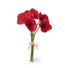 Load image into Gallery viewer, 11 Inch Real Touch Mini Poppy Bundle (6 Stems)