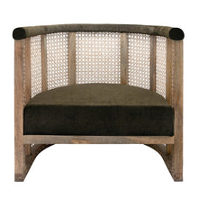 Load image into Gallery viewer, CLEARANCE Green Cane Barrel Chair
