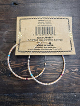 Load image into Gallery viewer, 1-3/4" Round Glass & Metal Hoop Earrings