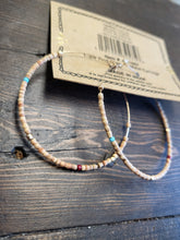 Load image into Gallery viewer, 1-3/4" Round Glass & Metal Hoop Earrings