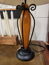 Load image into Gallery viewer, Wood and Metal Table Lamp
