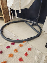 Load image into Gallery viewer, White Indoor Swing Chair w/ Macrame Accents