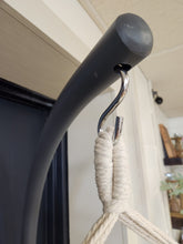 Load image into Gallery viewer, White Indoor Swing Chair w/ Macrame Accents