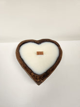 Load image into Gallery viewer, Scented Candle in Heart-Shaped Wood Bowl