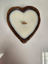 Load image into Gallery viewer, Scented Candle in Heart-Shaped Wood Bowl