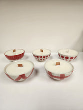 Load image into Gallery viewer, Scented Candle in Red & White Ceramic Bowl
