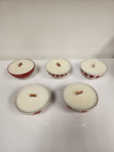 Load image into Gallery viewer, Scented Candle in Red & White Ceramic Bowl