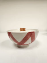 Load image into Gallery viewer, Scented Candle in Red & White Ceramic Bowl