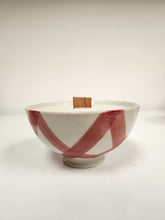 Load image into Gallery viewer, Scented Candle in Red & White Ceramic Bowl