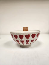 Load image into Gallery viewer, Scented Candle in Red & White Ceramic Bowl