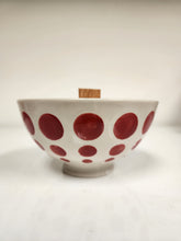 Load image into Gallery viewer, Scented Candle in Red &amp; White Ceramic Bowl
