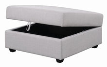 Load image into Gallery viewer, Gray Fabric Storage Ottoman