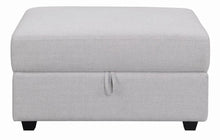 Load image into Gallery viewer, Gray Fabric Storage Ottoman