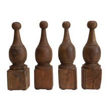 Load image into Gallery viewer, Hand-Carved Reclaimed Wood Finials