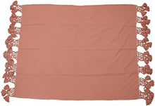 Load image into Gallery viewer, Coral Woven Cotton Slub Throw w/ Crochet & Tassels