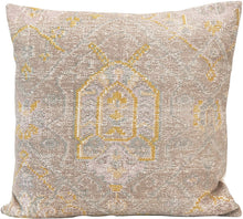 Load image into Gallery viewer, Stonewashed Cotton Printed Throw Pillow, Pink & Yellow