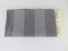 Load image into Gallery viewer, Gray Striped Turkish Bath Towel