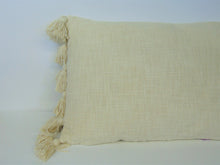 Load image into Gallery viewer, Cream Slub Throw Pillow w/ Tassels