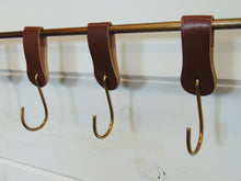 Load image into Gallery viewer, Metal &amp; Leather Wall Hook W/ 6 Hooks
