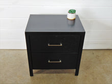 Load image into Gallery viewer, Black Wooden Nightstand