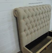 Load image into Gallery viewer, Beige Tufted Full Bed Frame