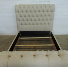 Load image into Gallery viewer, Beige Tufted Full Bed Frame
