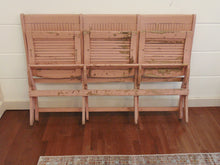 Load image into Gallery viewer, Pink Vintage Wooden Folding Bench
