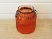 Load image into Gallery viewer, Large Orange Glass Jar