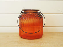 Load image into Gallery viewer, Large Orange Glass Jar